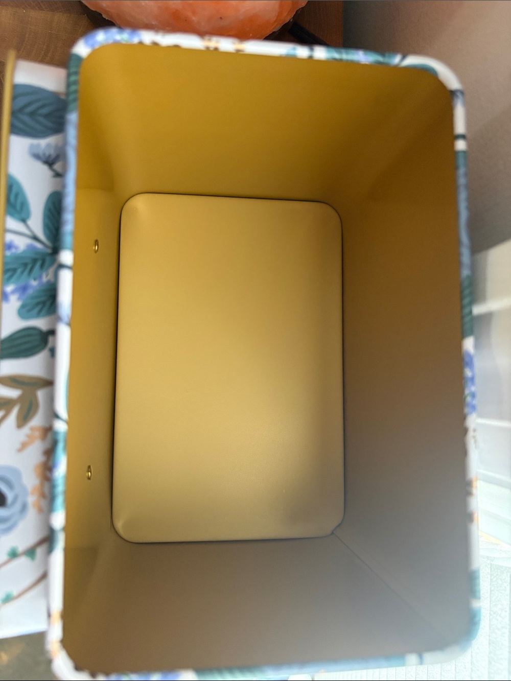 Rifle Paper Garden Party Blue Recipe Box with Brass Label Holder - Picture 6 of 6